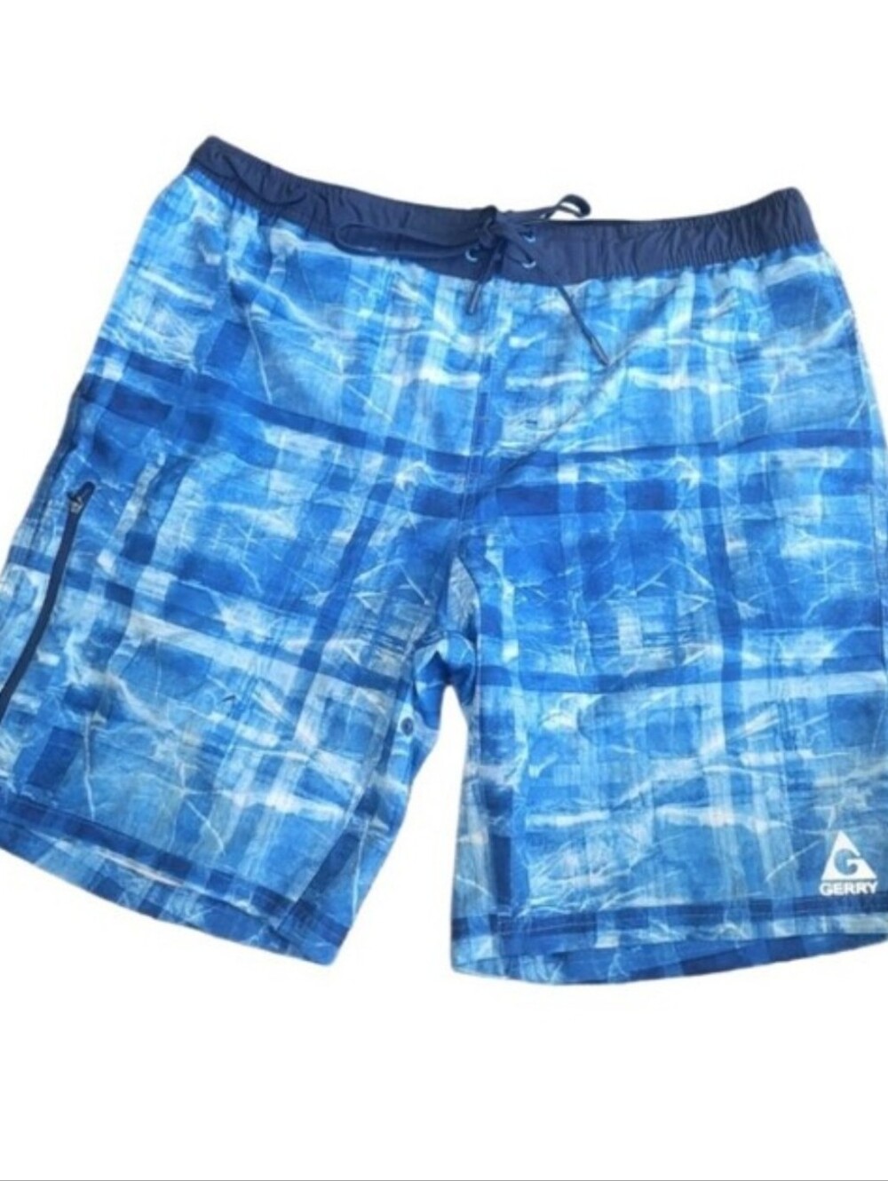 GERRY-Men's Blue Drawstring Swim Trunks Sz L/Xl
